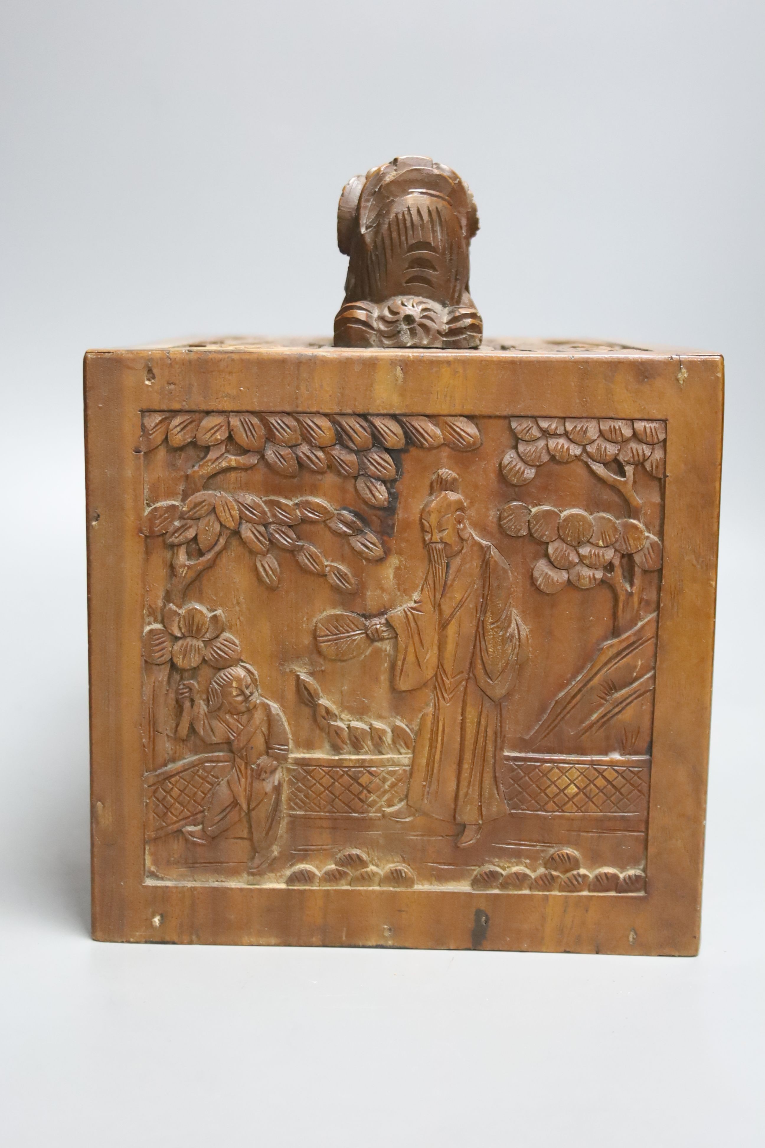 A Chinese hardwood cased mah jong set